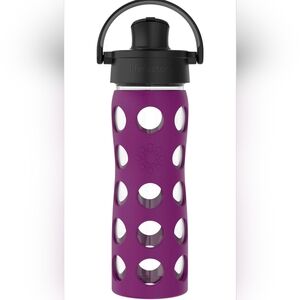 Life Factory Glass Water Bottle With Silicone Sleeve And Active Flip Cap